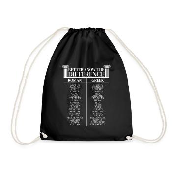 Greek Mythology Roman Difference - Drawstring Bag - black - Front