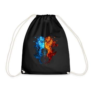 Fire Violin Flames Violoniste Violon - Sac de sport léger - noir - Devant