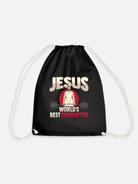 Jesus Gewichtheber - Turnbeutel - Schwarz
