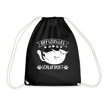 Katzen Schlafshirt Offizielles Schlafshirt Katze - Turnbeutel - Schwarz - Vorne
