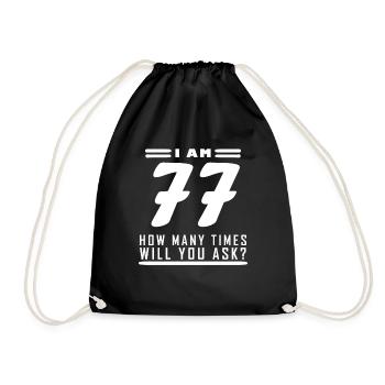 J’ai 77 ans – 77e anniversaire cadeau - Sac de sport léger - noir - Devant