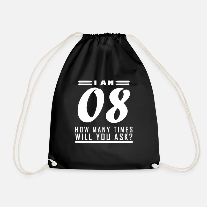 Ich bin 8 – 8. Geburtstag Geschenk - Turnbeutel - Schwarz