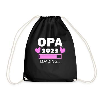Opa 2023 loading - Opa werden - Bald Opa - Turnbeutel - Schwarz - Vorne