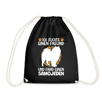 Suchte meinen Samojede Schlittenhund - Turnbeutel - Schwarz - Vorne