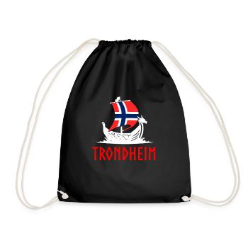 Trondheim Norwegian flag, Norway - Turnbeutel - Schwarz - Vorne