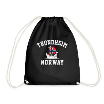 Trondheim Norwegian flag, Norway - Turnbeutel - Schwarz - Vorne