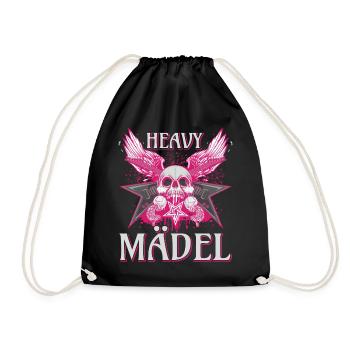 Biker Rocker Frau, Heavy Rock, Punk Mädel, Hard - Turnbeutel - Schwarz - Vorne