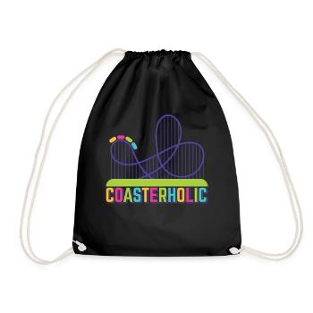 Roller Coaster Amusement Park Kirmes Amusement Park - Drawstring Bag - black - Front