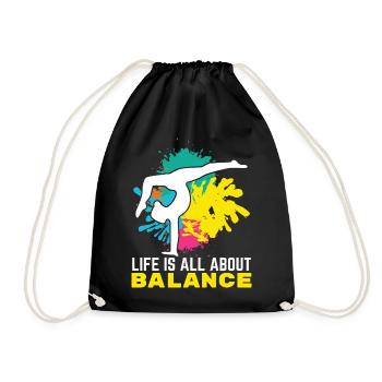 Gymnaste, Gymnastique, Club de gymnastique, Yoga, Calisthenics - Sac de sport léger - noir - Devant