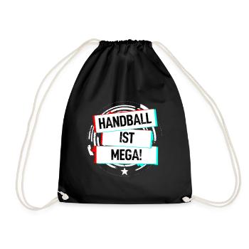 Handball Ist Mega! - Turnbeutel - Schwarz - Vorne