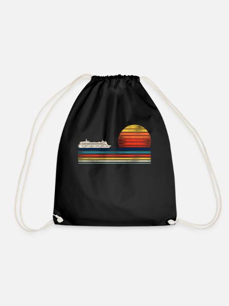 Cruise Ship Vacation Retro Vintage - Turnbeutel - Schwarz