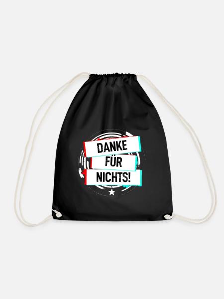Danke Für Nichts! - Turnbeutel - Schwarz