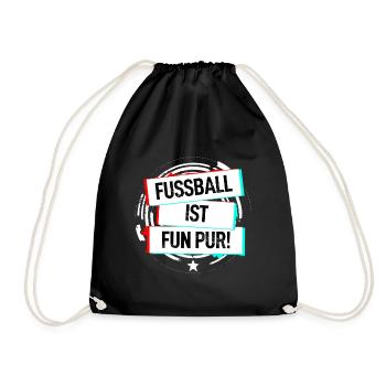 Fussball Ist Fun Pur - Turnbeutel - Schwarz - Vorne