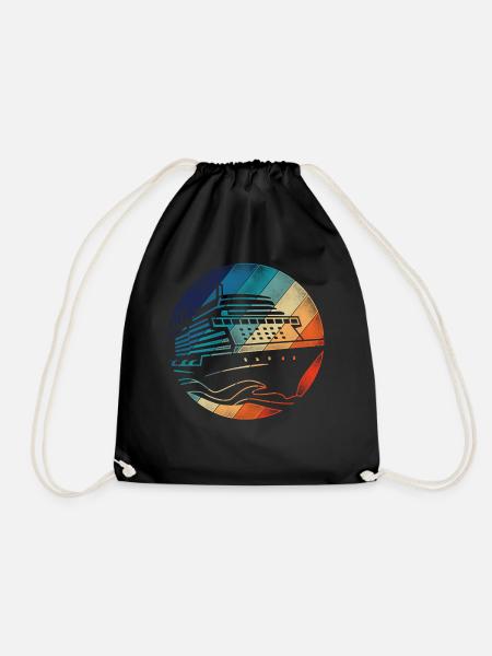 Cruise Ship Vacation Retro Vintage - Turnbeutel - Schwarz