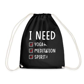 de méditation de yoga - Sac de sport léger - noir - Devant