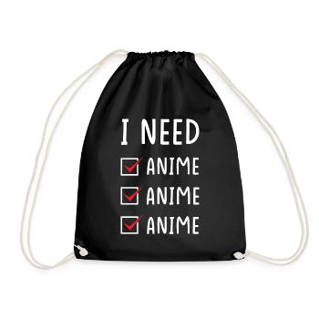 Anime Anime Anime - Drawstring Bag - black - Front