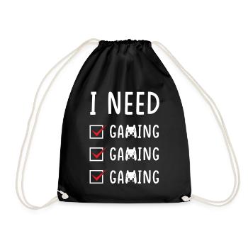 Gaming Gaming Gaming - Drawstring Bag - black - Front