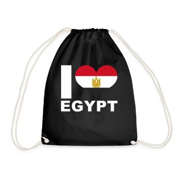 I love Egypt heart flag Egypt - Drawstring Bag - black - Front