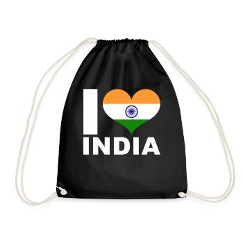 J’aime l’Inde drapeau du cœur Inde - Sac de sport léger - noir - Devant