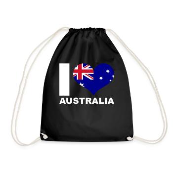 Ich liebe Australien Herz Flagge Australien - Turnbeutel - Schwarz - Vorne