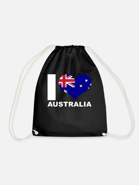 Ich liebe Australien Herz Flagge Australien - Turnbeutel - Schwarz