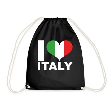Ich liebe Italien Herz Flagge Italien - Turnbeutel - Schwarz - Vorne