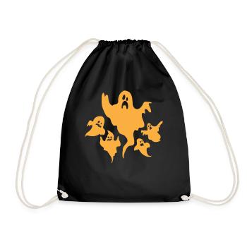 Funny Halloween Ghost Halloween Ghost - Drawstring Bag - black - Front