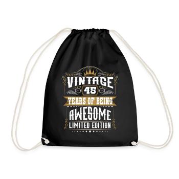 45 Years Of Being Awesome 45 Birthday 45 Years - Drawstring Bag - black - Front