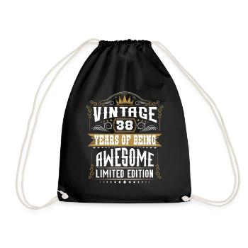 38 Years Of Being Awesome 38 Birthday 38 Years - Drawstring Bag - black - Front