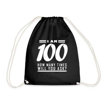 Je suis 100 – 100e cadeau d’anniversaire - Sac de sport léger - noir - Devant