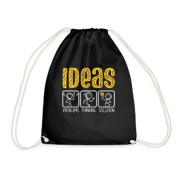 Problem Thinking Stick Figure Solution Thinker - Drawstring Bag - black - Front