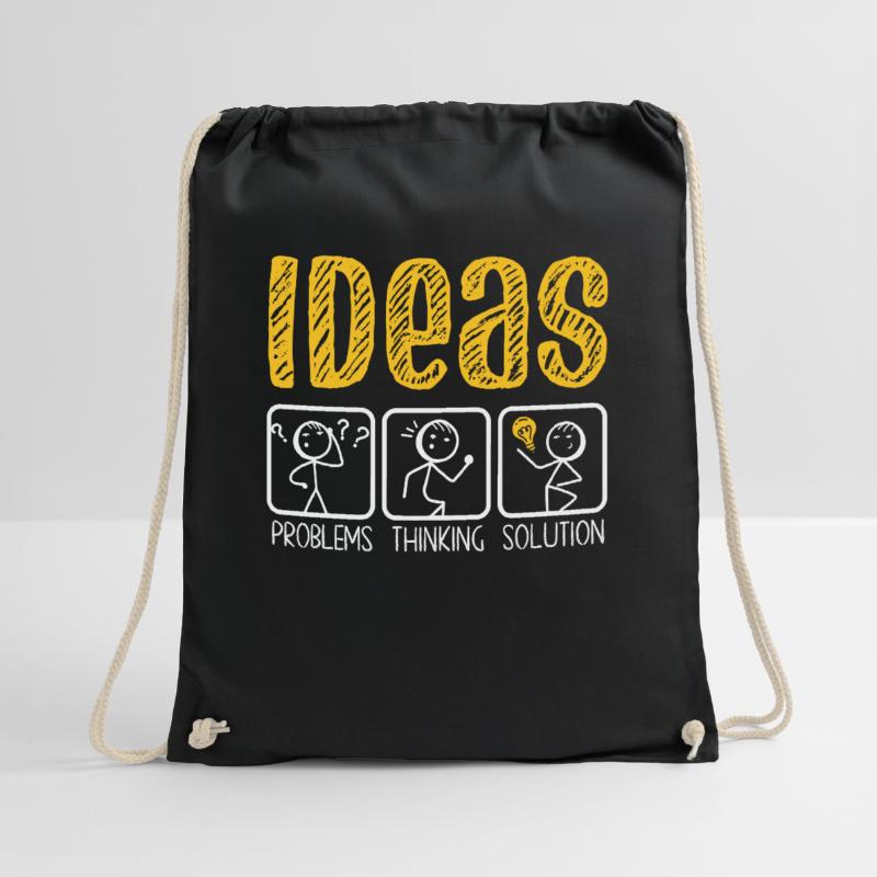 Problem Thinking Stick Figure Solution Thinker Drawstring Bag