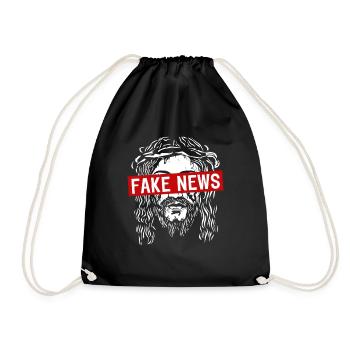 Jesus Fake News - Drawstring Bag - black - Front