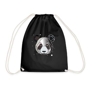 Panda Polygon Kunst Tier Geometrie - Turnbeutel - Schwarz - Vorne