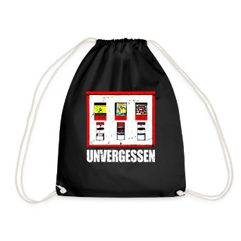 Kaugummiautomat Unvergessen 90er Party 80er Jahre - Turnbeutel - Schwarz - Vorne