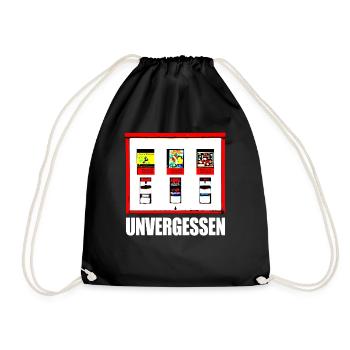 Kaugummiautomat Unvergessen 90er Party 80er Jahre - Turnbeutel - Schwarz - Vorne