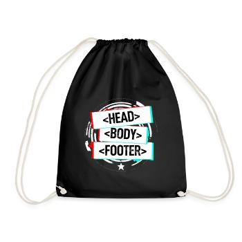 Head Body Footer - Drawstring Bag - black - Front