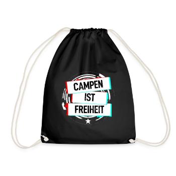 Campen Ist Freiheit - Turnbeutel - Schwarz - Vorne