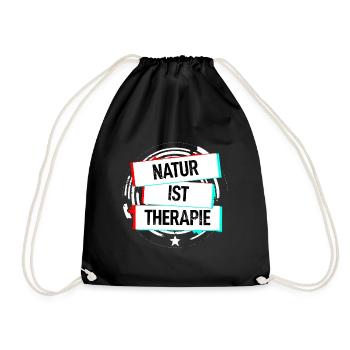 Natur Ist Therapie - Turnbeutel - Schwarz - Vorne