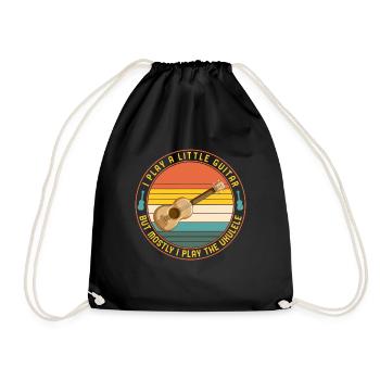 Chemise ukulélé musicien, je joue un peu de guitare - Sac de sport léger - noir - Devant