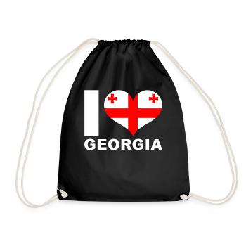 J’aime le drapeau du cœur de la Géorgie - Sac de sport léger - noir - Devant