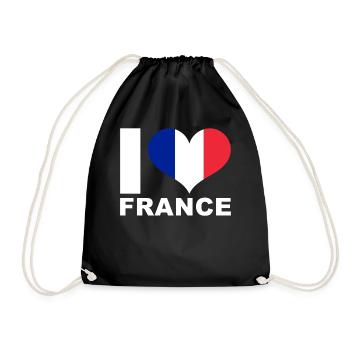J’aime la France drapeau du cœur France - Sac de sport léger - noir - Devant