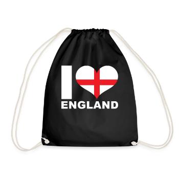 J’aime l’Angleterre drapeau du cœur Angleterre - Sac de sport léger - noir - Devant