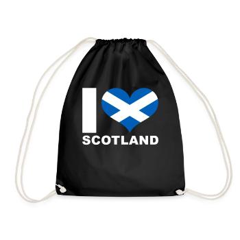 I love Scotland heart flag Scotland - Drawstring Bag - black - Front