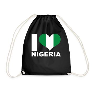 J’aime le drapeau du cœur du Nigeria - Sac de sport léger - noir - Devant