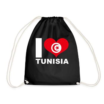 J’aime tunisie drapeau du cœur Tunisie - Sac de sport léger - noir - Devant