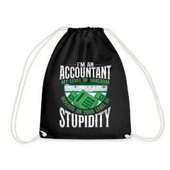 Accountant Bookkeeper Accounting - Drawstring Bag - black - Front