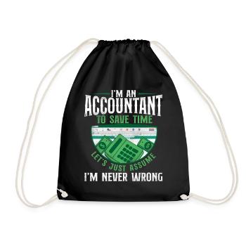 Accountant Bookkeeper Accounting - Drawstring Bag - black - Front