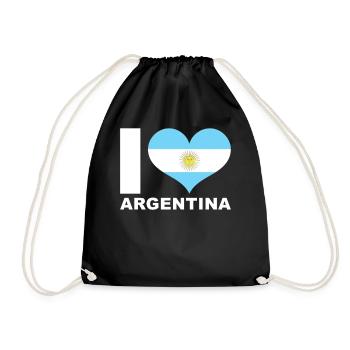 I love Argentina heart flag Argentina - Drawstring Bag - black - Front