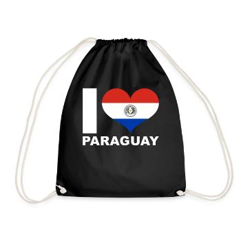 Ich liebe Paraguay Herz Flagge Paraguay - Turnbeutel - Schwarz - Vorne